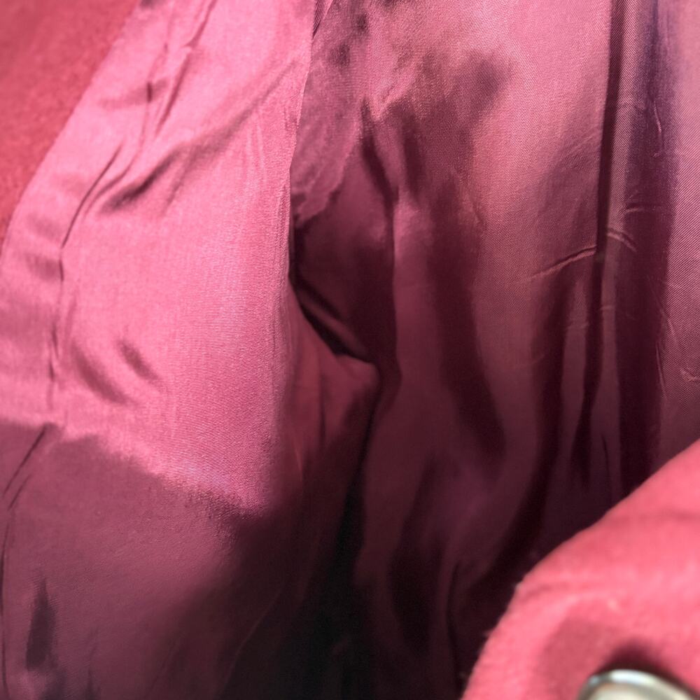 Michael Kors Wool Coat 14 Burgundy Red Jacket Button Pea Coat Academia Prep - Picture 3 of 6